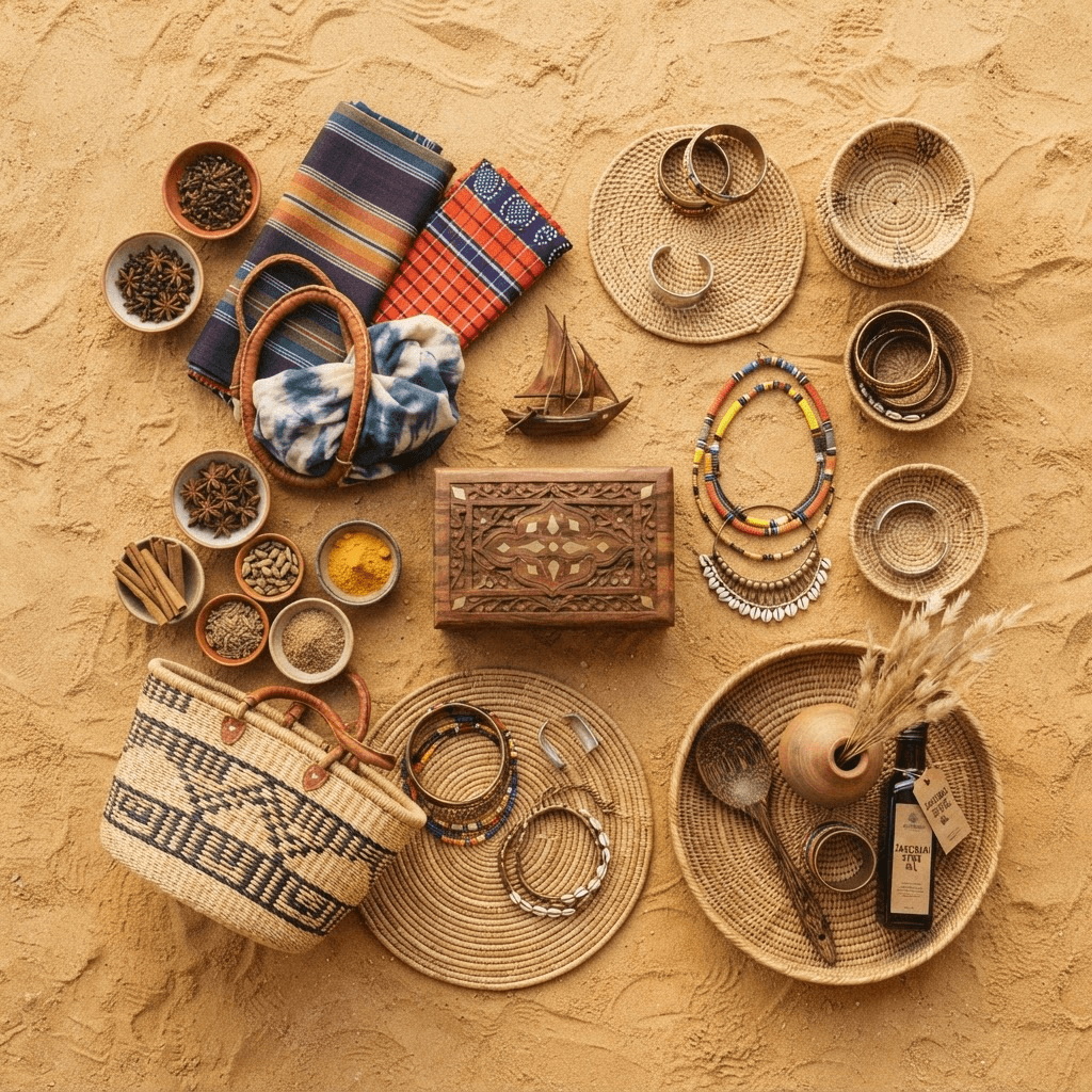 Array of authentic Zanzibar artisan goods